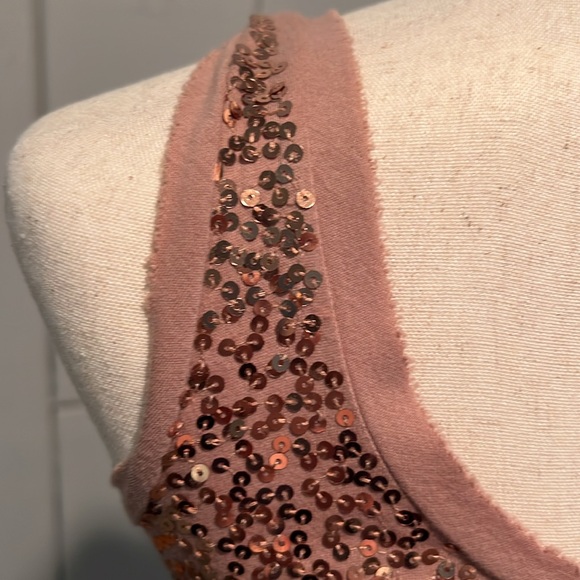 J.Crew Factory Rose Gold Sequined Tank Top size small - Picture 5 of 8